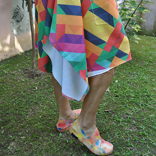Vestido Cavado Moletom - Colors Block