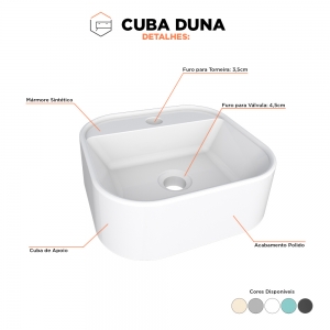 Cuba Banheiro Mármore Sintético Duna Cozimax