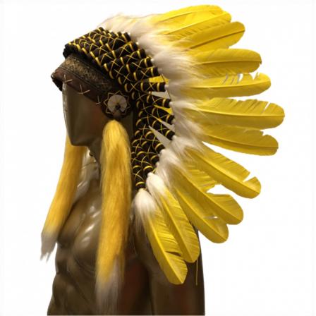 Penacho Índio Americano Pequeno  Amarelo