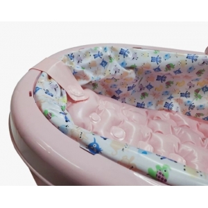 Banheira Inflável Dobrável de Plástico para Bebê Portátil Rosa Color Baby