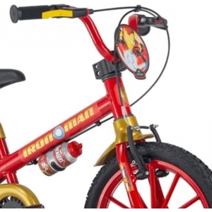Bicicleta Infantil Aro 16 Com Rodinhas Menino Homem De Ferro - Nathor