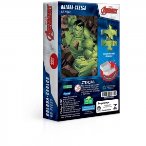 Jogo de Mesa Quebra Cabeça 60 PÇ Marvel Comics Hulk Avengers Toyster