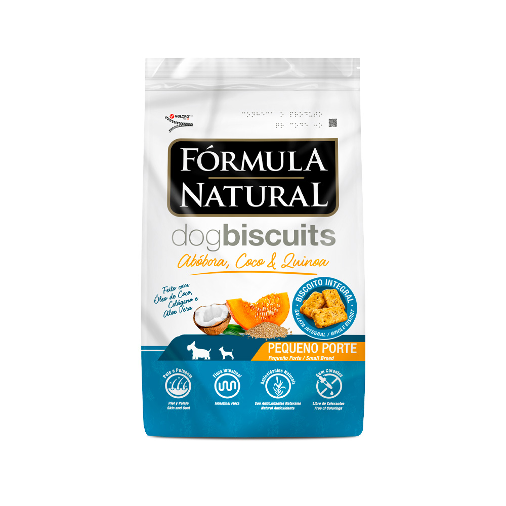 Biscoitos Super Premium para Cães de PEQUENO PORTE - FÓRMULA NATURAL - Dog Biscuits Sabor: Abóbora, Coco e Quinoa