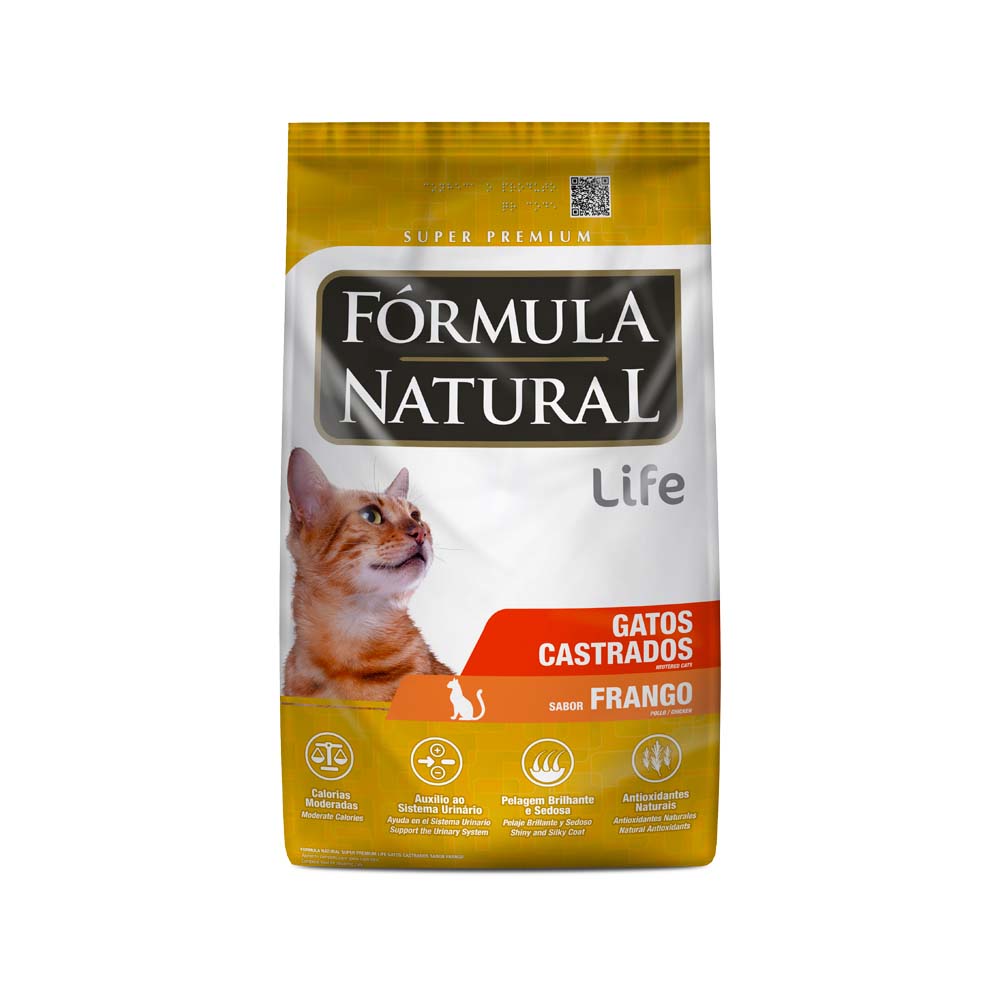 Fórmula Natural - Ração para Gatos Castrados - LIFE - Sabor Frango - 7kg (Pacotes Individuais)
