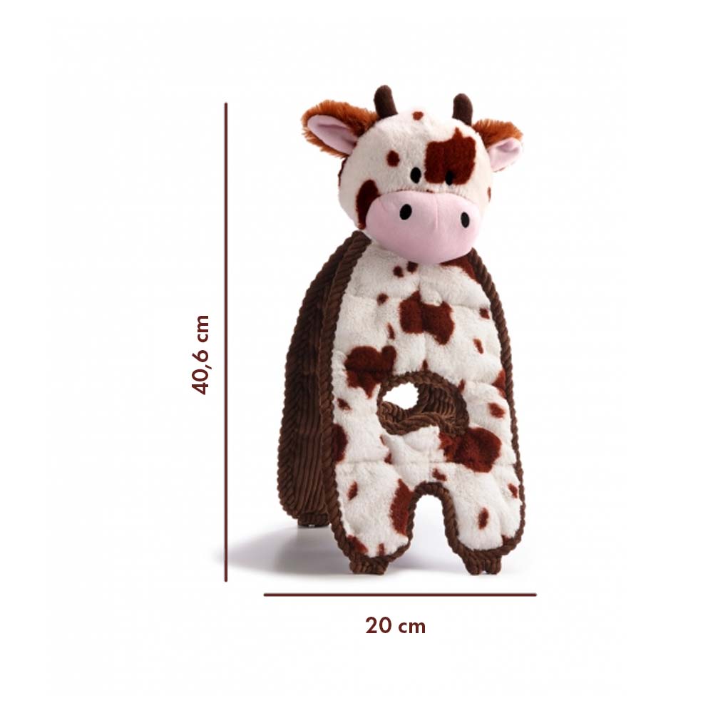 Petstages Cuddle Tugs Cow - Brinquedo de pelúcia para cães de vaca com barulho