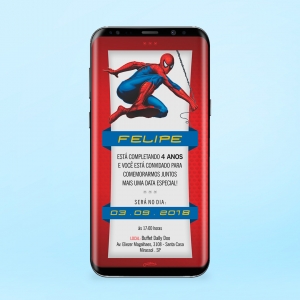 Convite Digital Heróis Homem Aranha