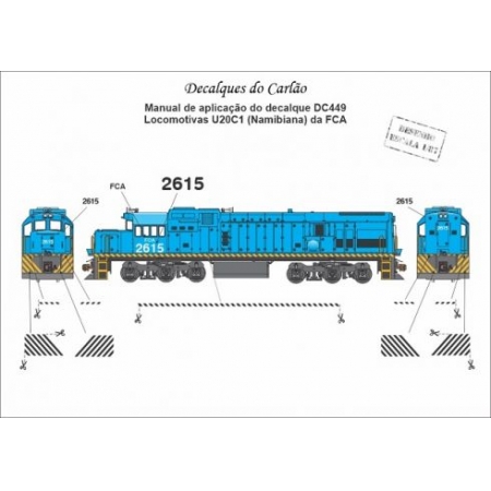 Decal Locomotiva FCA U20C1 Namibianas - CARLÃO - DC449