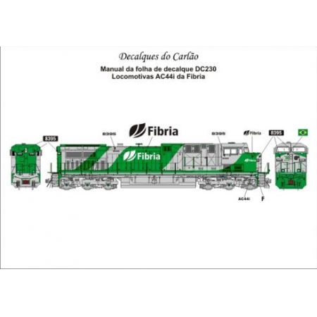 Decal Locomotiva FIBRIA AC44i - CARLÃO - DC230