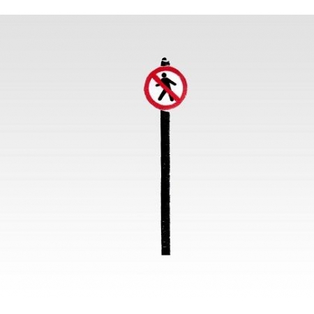 Placa Proibido Trânsito de Pedestres - E-MODELISMO - 667