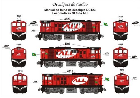 Decal Locomotiva ALL GL8 - CARLÃO - DC123 - SHOPferreo