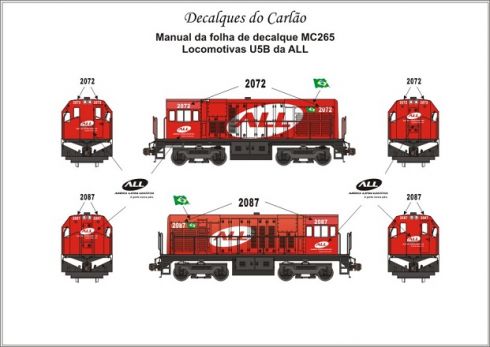 Decal Locomotiva ALL U5B - CARLÃO - MC265  - SHOPferreo