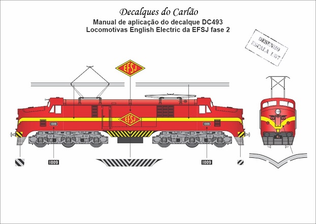 Decal Locomotiva EFSJ Fase II English Electric - CARLÃO - DC493 - SHOPferreo