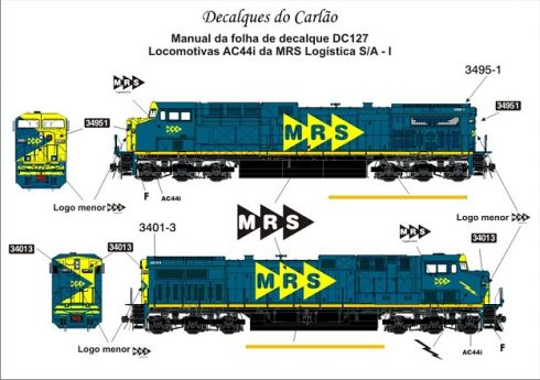 Decal Locomotiva MRS AC44i - CARLÃO - DC127 - SHOPferreo