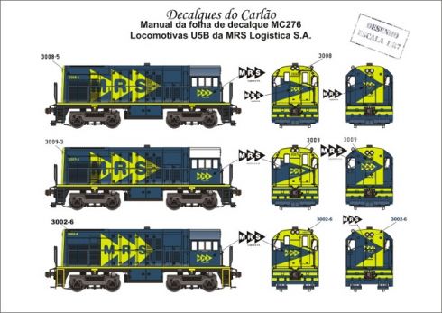 Decal Locomotiva MRS U5B - CARLÃO - MC276  - SHOPferreo