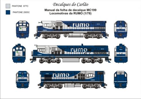 Decal Locomotiva RUMO Fase II Genérica - CARLÃO - MC199 - SHOPferreo