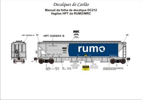 Decal Vagão Hopper RUMO / MRC - CARLÃO - DC212 - SHOPferreo