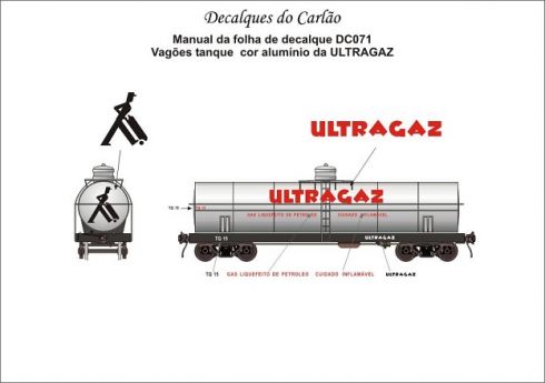 Decal Vagão Tanque Prata ULTRAGÁZ - CARLÃO - DC071 - SHOPferreo
