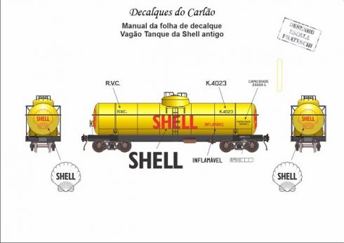 Decal Vagão Tanque SHELL - CARLÃO - MC367 - SHOPferreo