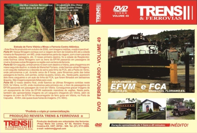 DVD EFVM e FCA / Colatina e Vitória - TRENS E FERROVIAS - 49  - SHOPferreo