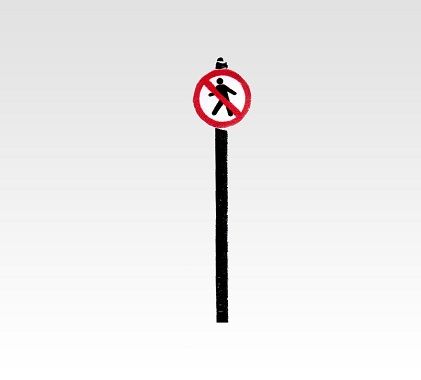 Placa Proibido Trânsito de Pedestres - E-MODELISMO - 667  - SHOPferreo