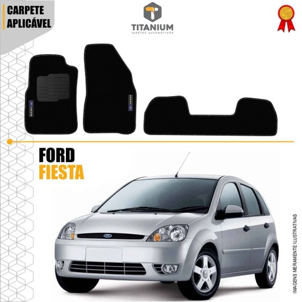 Jogo Tapete Ford Fiesta 3pçs 2004 a 2012 Linha Ouro Carpete