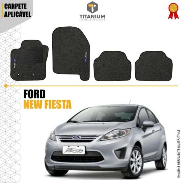 Jogo Tapete Ford Fiesta 4pçs 2012 a 2015 Linha Ouro Carpete