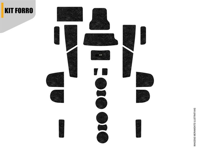 Jogo Tapete Ford Ka 2015 a 2021 Porta Copo Objeto Kit Forro