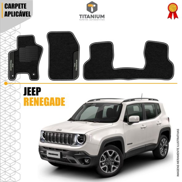 Jogo Tapete Jeep Renegade 3pçs 2015/...  Carpete Linha Prime