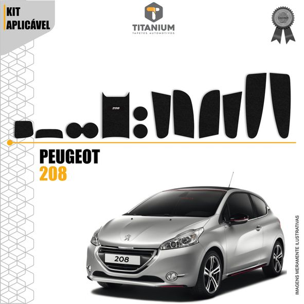 Jogo Tapete Peugeot 208 2011 a 2019 Porta Copo Kit Forro