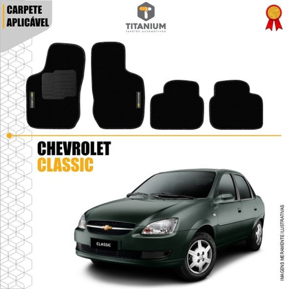 Tapete Chevrolet Classic 4pçs 2014 a 2016 Linha Ouro Carpete