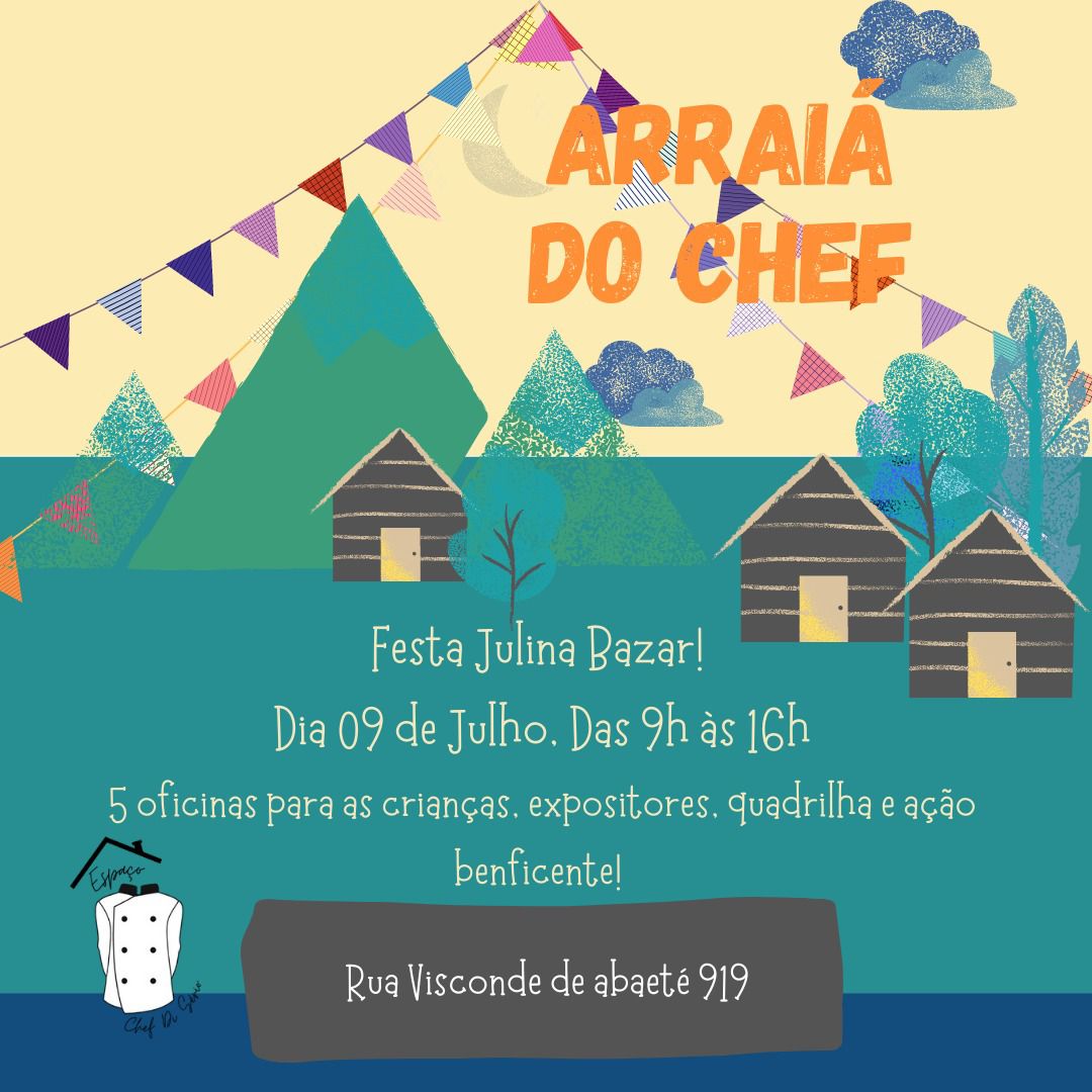 Oficina 10h - Decoração de bolacha tema Junino - Andrea Chef Di Serio com açúcar.