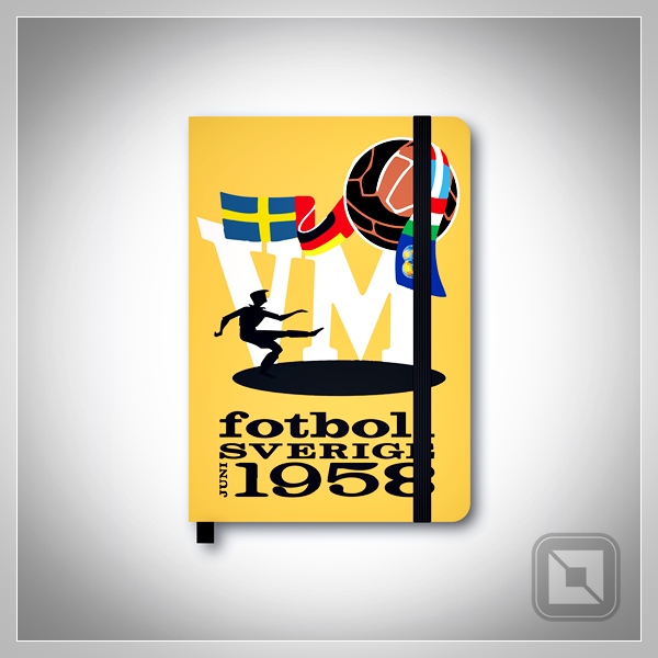 Caderneta Moleskine Grande de 14x21cm da Copa do Mundo 1958 - Alolla | Decorações