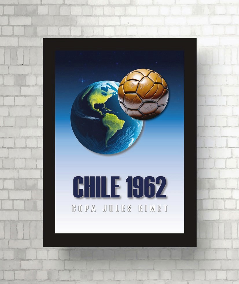 Quadro Emblema da Copa do Mundo de 1962 no Chile Decoração com Vidro  - Alolla | Decorações