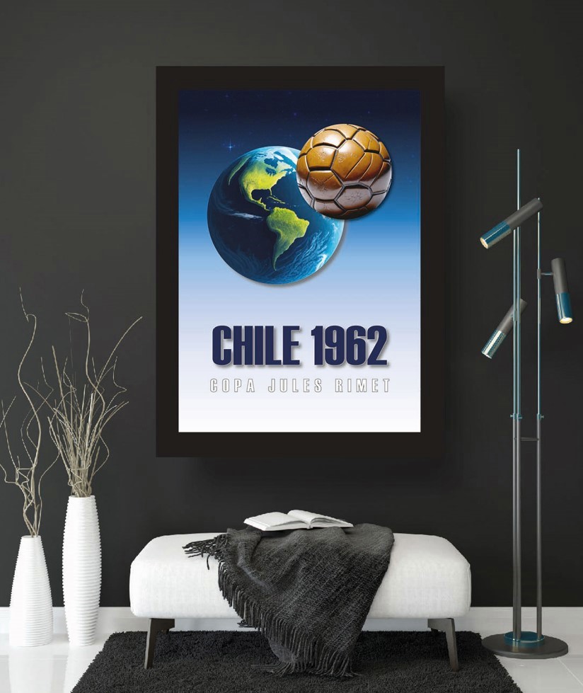 Quadro Emblema da Copa do Mundo de 1962 no Chile Decoração com Vidro  - Alolla | Decorações