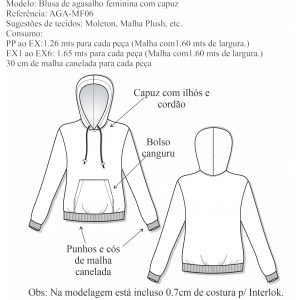 Blusa de agasalho feminina com capuz (AGA-MF06) - Foto 1