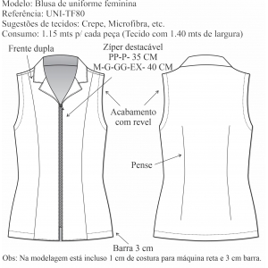 Blusa de uniforme feminina  (UNI-TF80) - Foto 1