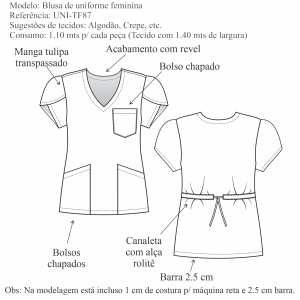 Blusa de uniforme feminina (UNI-TF87) - Foto 1