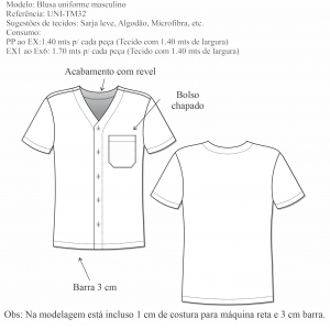 Blusa de uniforme masculina (UNI-TM32) - Foto 1