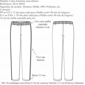 Calça feminina com elástico (AGA-MF01) - Foto 1