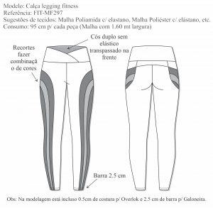 Calça legging fitness (FIT-MF297) - Foto 1
