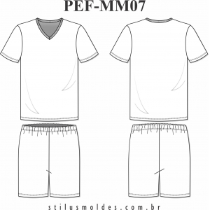 Pijama curto masculino (PEF-MM07) - Foto 0