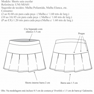 Shorts saia escolar (UNI-MIA01) - Foto 1