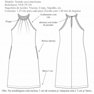 Vestido cava americana (VES-TF111) - Foto 1