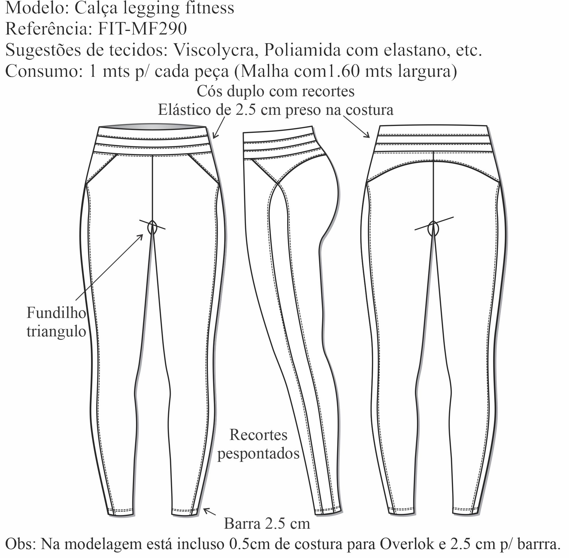 Calça legging fitness (FIT-MF290) - Foto 1