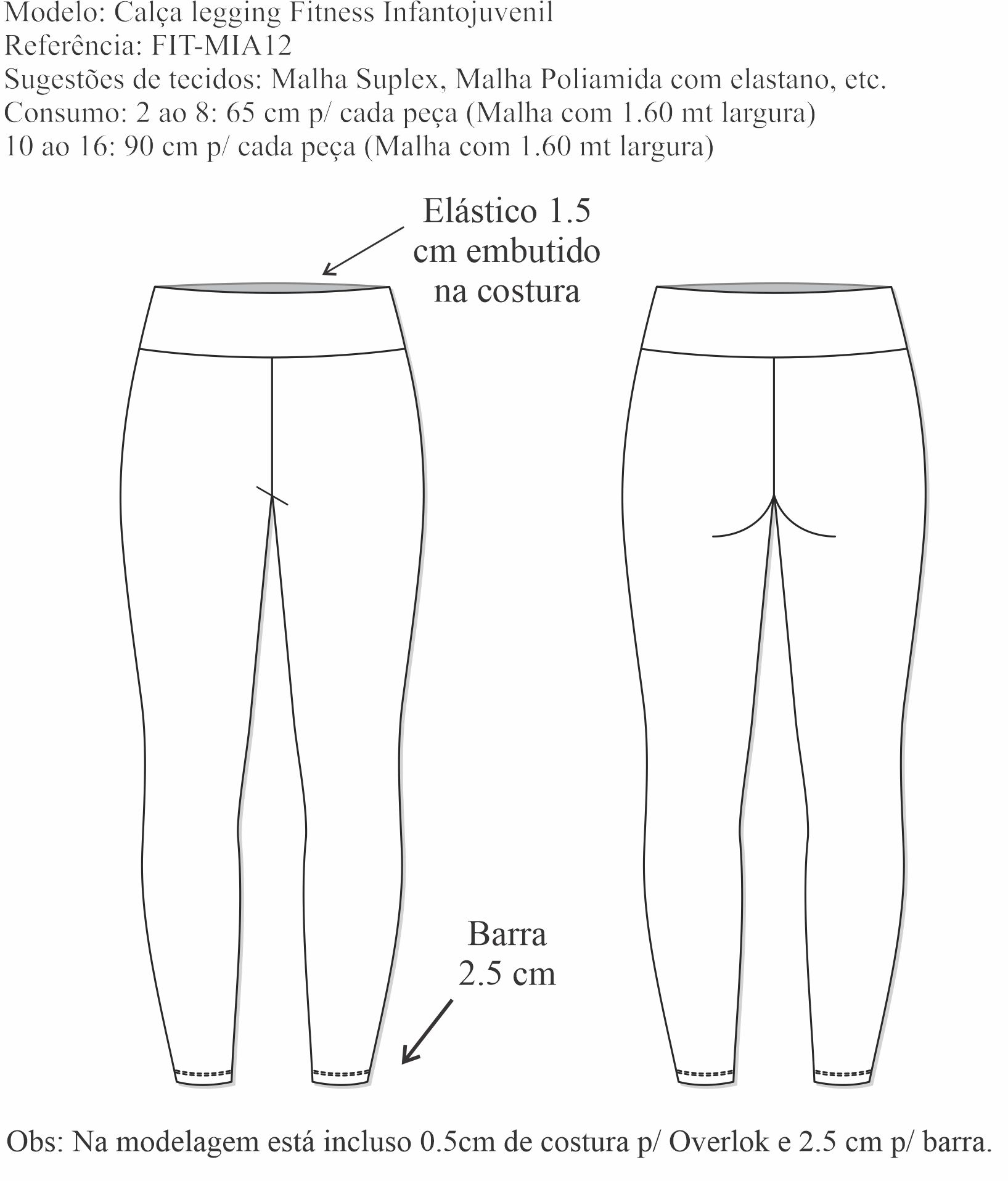 Calça legging Fitness Infantojuvenil (FIT-MIA12) - Foto 1