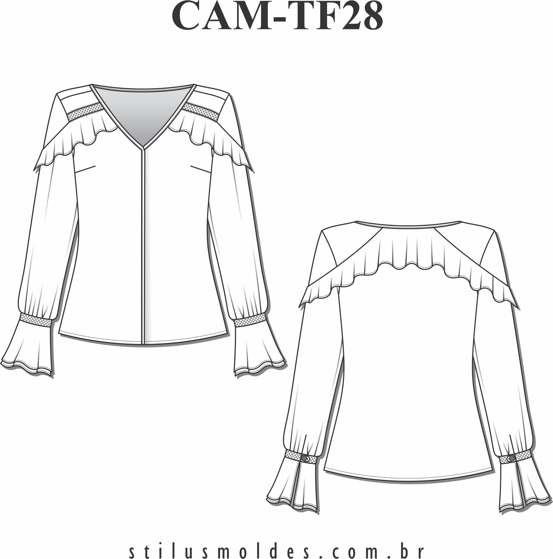 Camisa com babados (CAM-TF28) - Foto 0