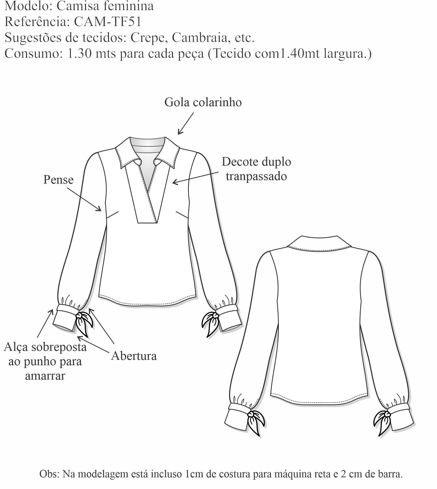Camisa feminina (CAM-TF51) - Foto 1