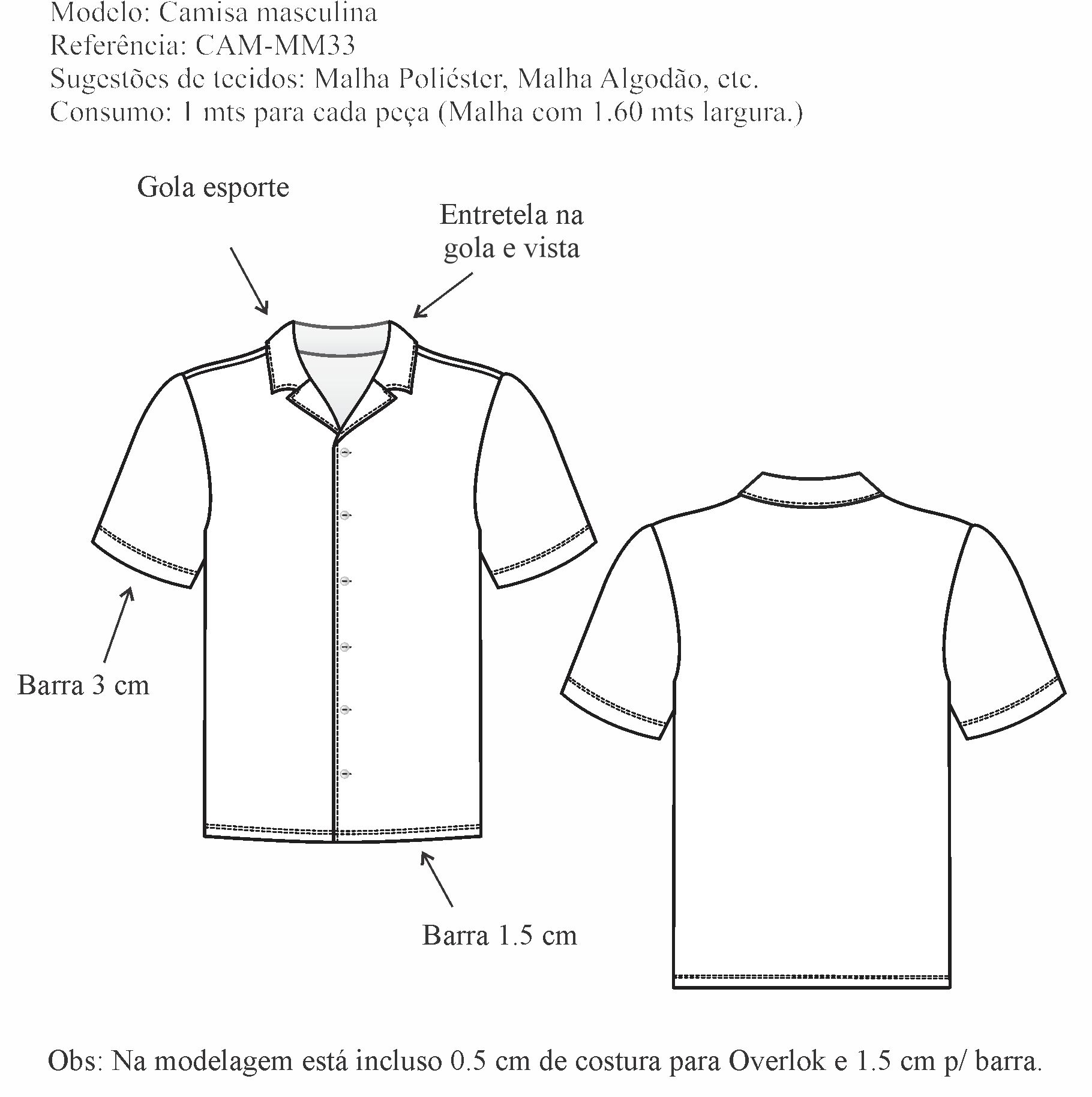 Camisa masculina (CAM-MM33) - Foto 1