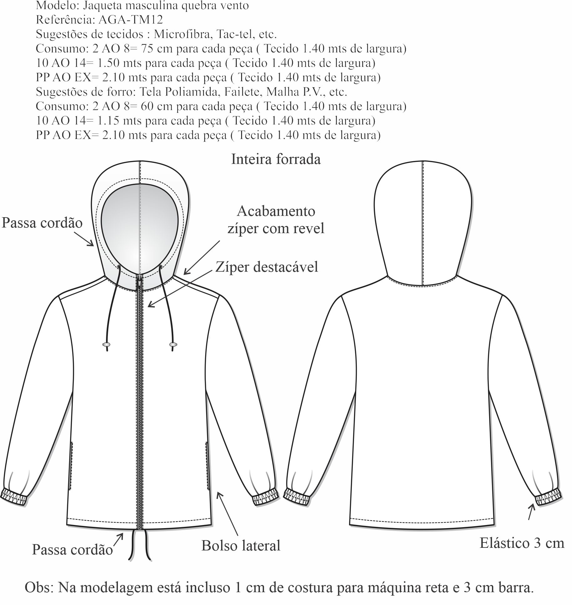 Jaqueta masculina quebra vento (AGA-TM12) - Foto 1