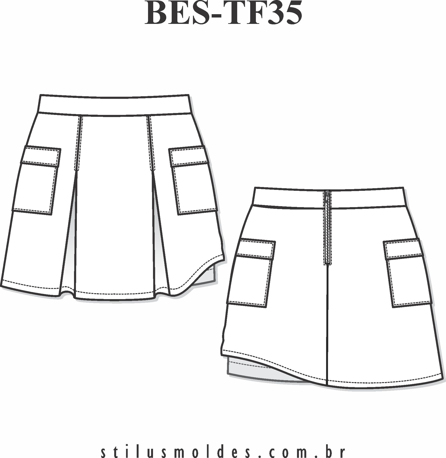 Shorts saia (BES-TF35) - Foto 0